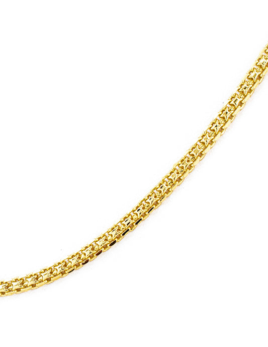 Cadena Tejido Chino en Baño de Oro