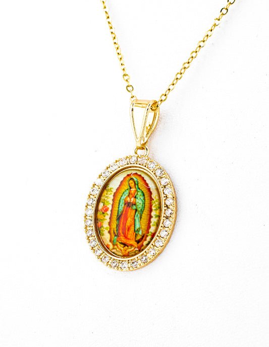 Medalla Imagen Virgen de Guadalupe en Baño de Oro