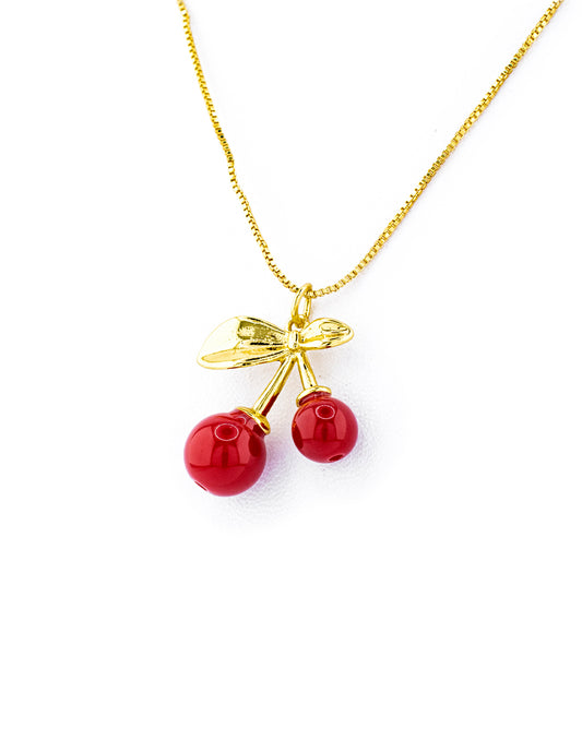 Dije Cherry en Baño de Oro