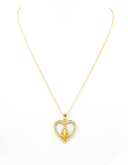 Dije Virgen Milagrosa Corazón en Baño Oro