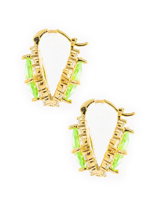 Arracada Zirconia en Baño de Oro