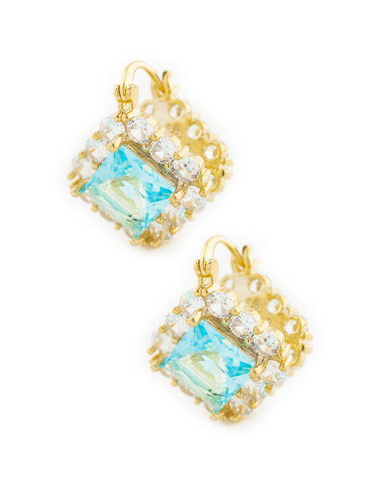 Arracada Zirconia en Baño de Oro
