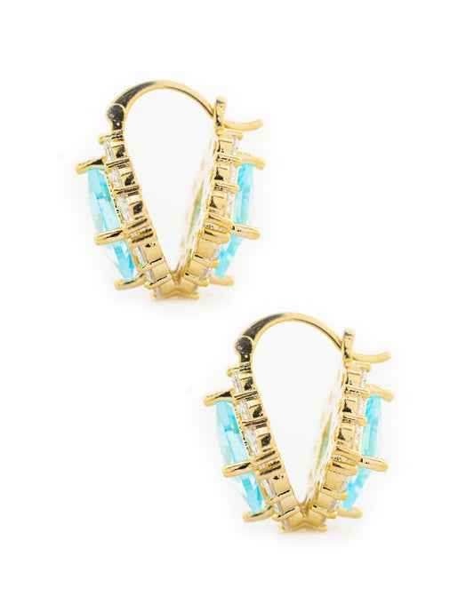 Arracada Zirconia en Baño de Oro