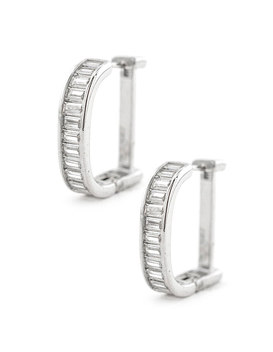 Huggie Zirconia en Baño de Rodio