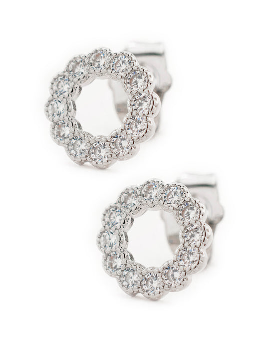 Broquel  Circular Zirconias en Baño de Rodio