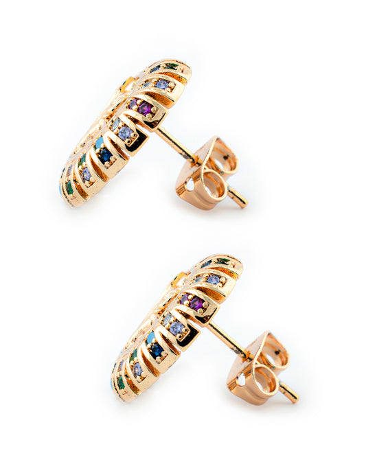 Broquel San Judas Tadeo Zirconias Colores en Baño de Oro
