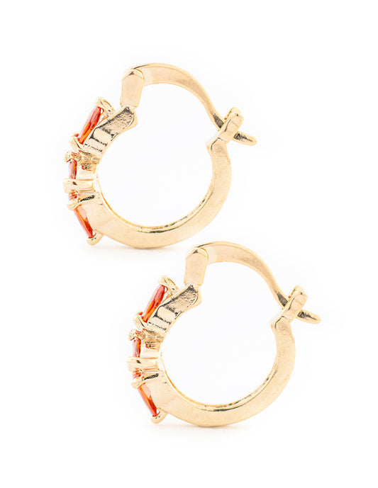 Arracada Zirconia en Baño de Oro