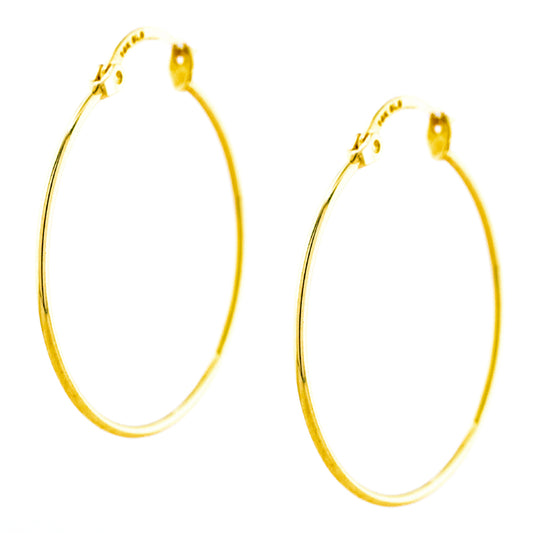 Arracada Lisa en Oro 14k
