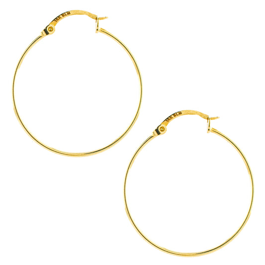 Arracada Lisa en Oro 14k